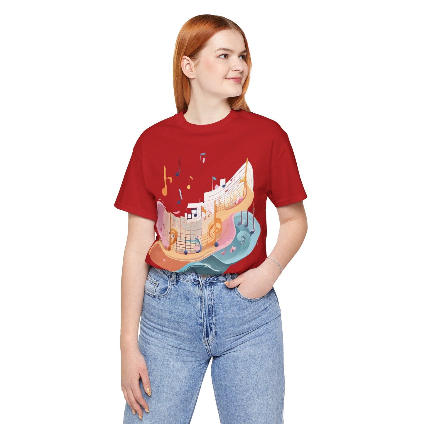 Music Graphic Unisex 100 Cotton Vintage Art with Musical Elements Tee 27