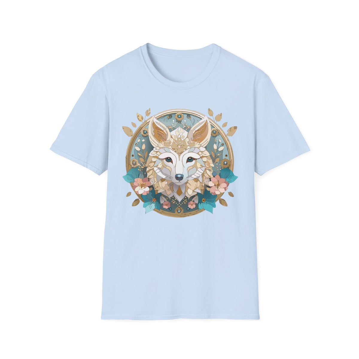 Floral Fox Mandala T-Shirt | Boho Fennec Fox Illustration