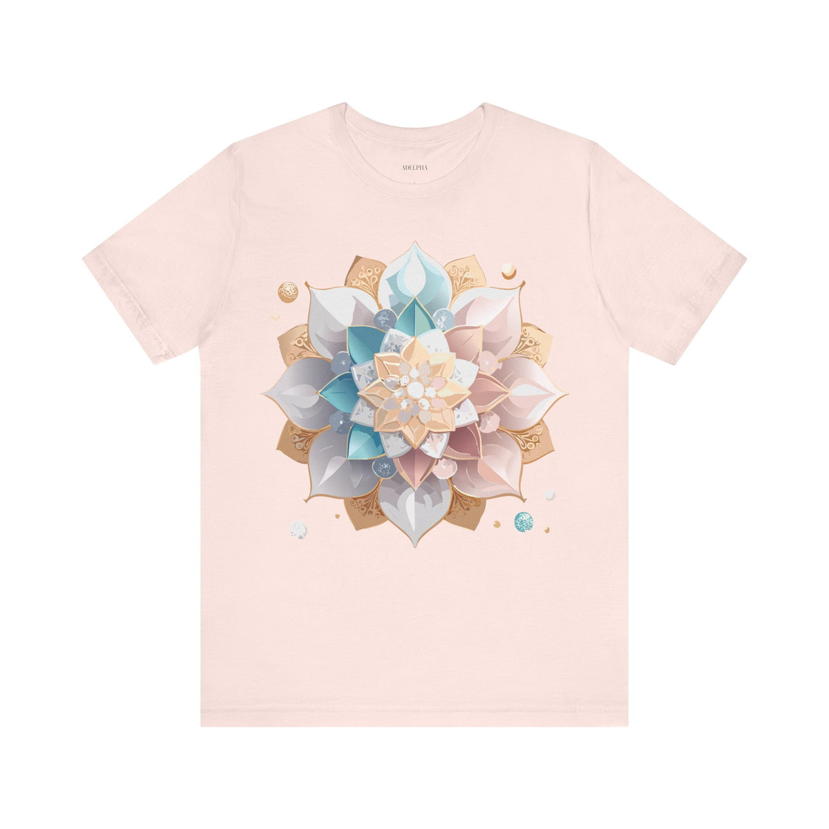Mandala Graphic Unisex Cotton Bella+Canvas Tee with Floral Art Design d22