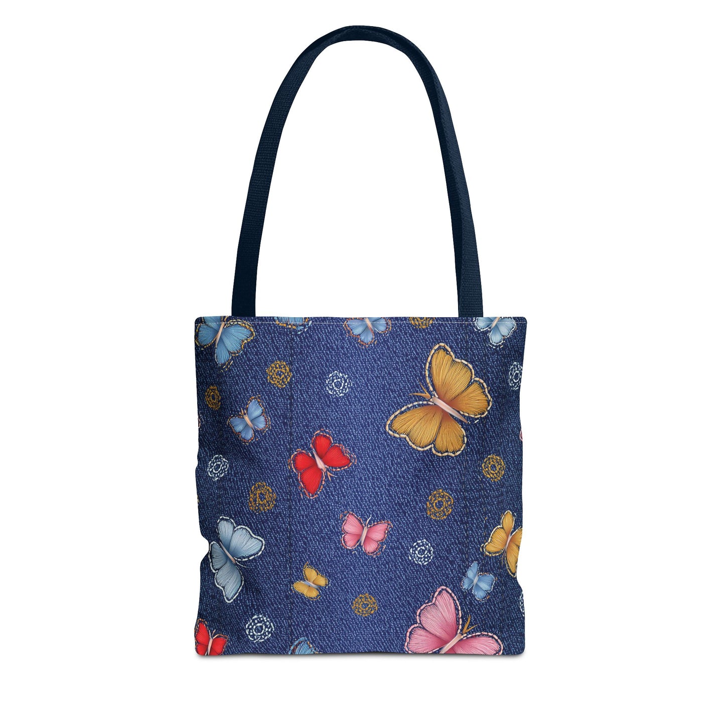 Denim Fabric Imitation Print Unisex Canvas Bag Poly Spun 3 Sizes Tote Bag 169