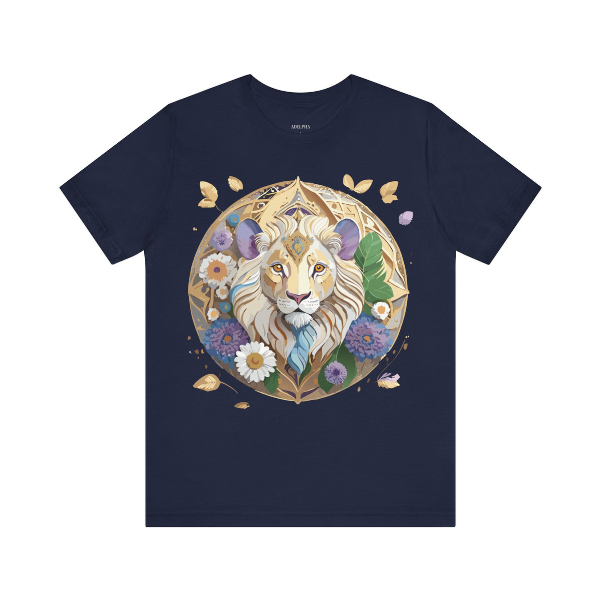 Medallion Graphic Unisex Cotton Bella+Canvas Tee with Floral Art Design m65