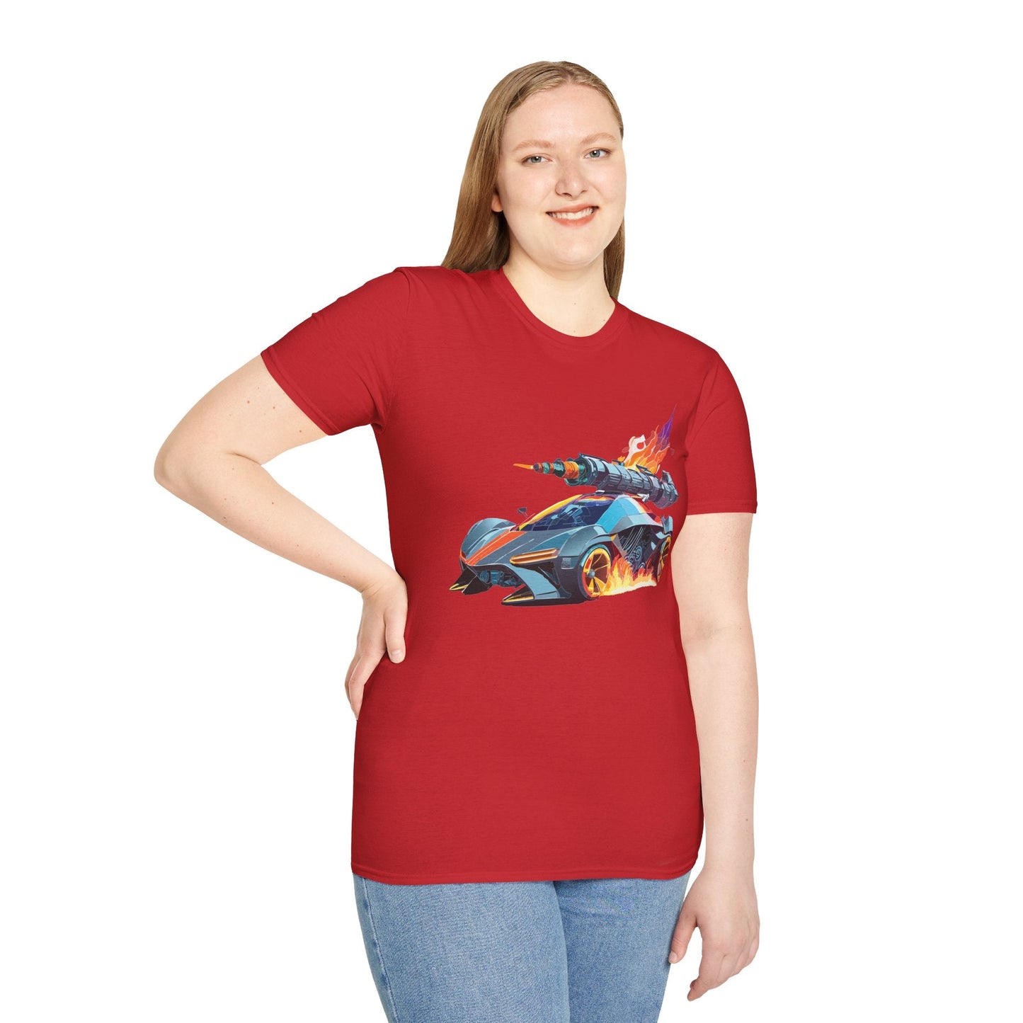 Car Graphic Unisex Cotto Softstyle Art Design with Hot Wheels Artwork Tee 5