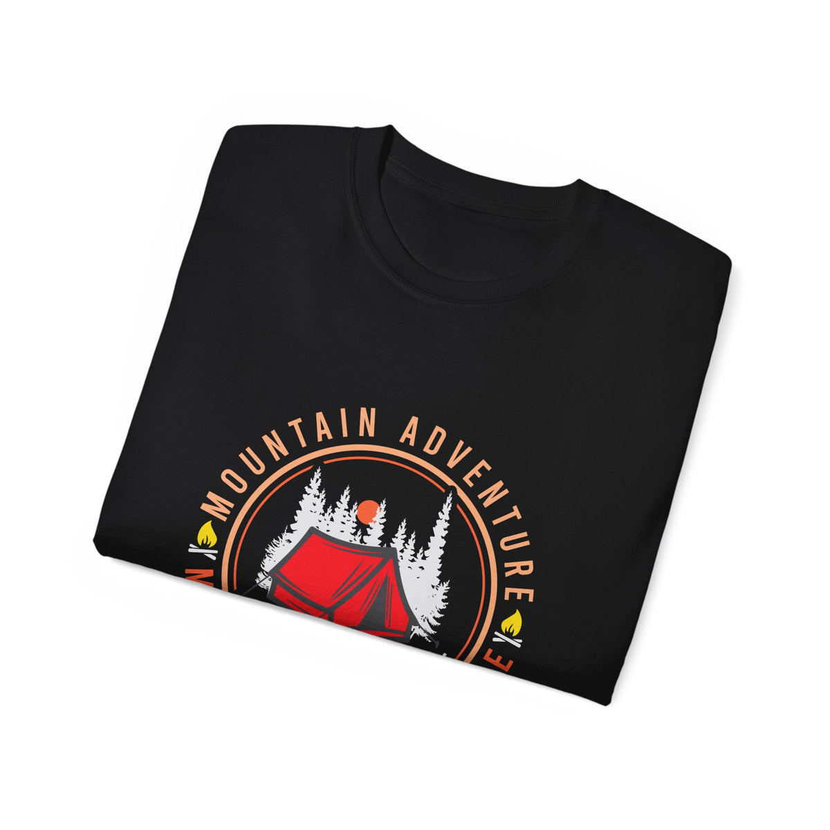 Mountain Adventure Tent Campfire T-Shirt | Camping Graphic Tee