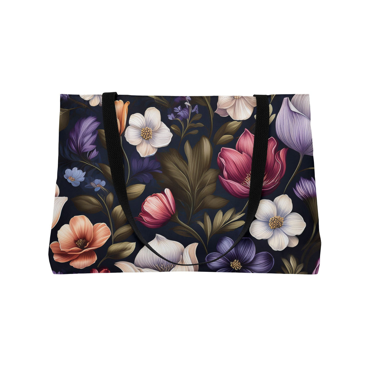 Floral Print Poly Canvas Weekender Bag 12
