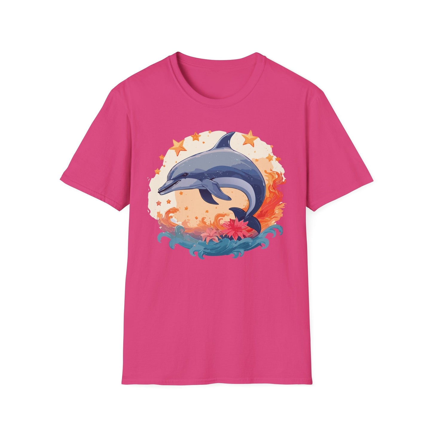 Dolphin Shirt Unisex Tee Gildan Softstyle 64000 100 Percent Ring Spun Cotton Comfort Wear