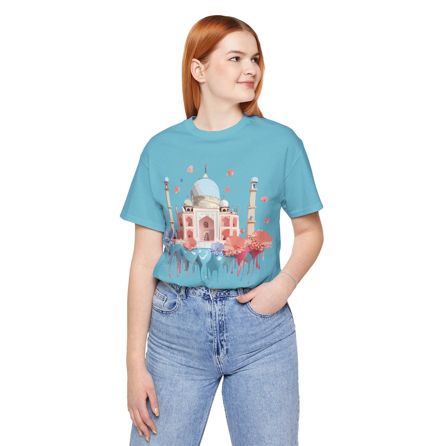 Unisex Taj Mahal Graphic Tee Vintage Inspired Shirt By Adelpha Art Design Collection