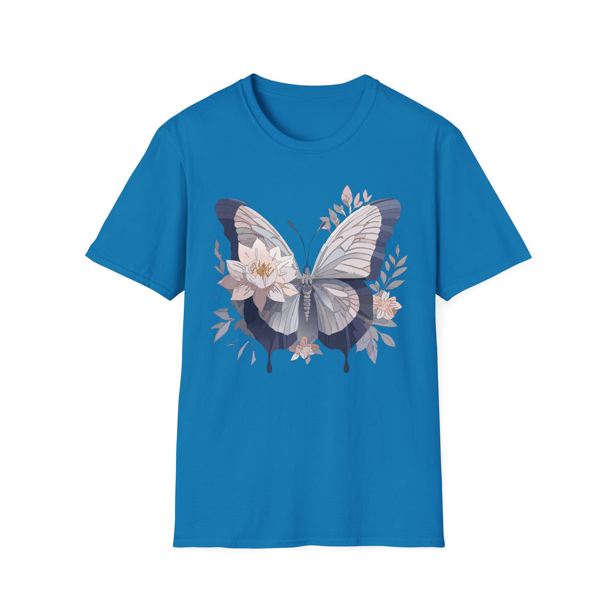 Floral Butterfly Flower Wings Graphic Design Unisex 100 Cotton Gildan T-Shirt