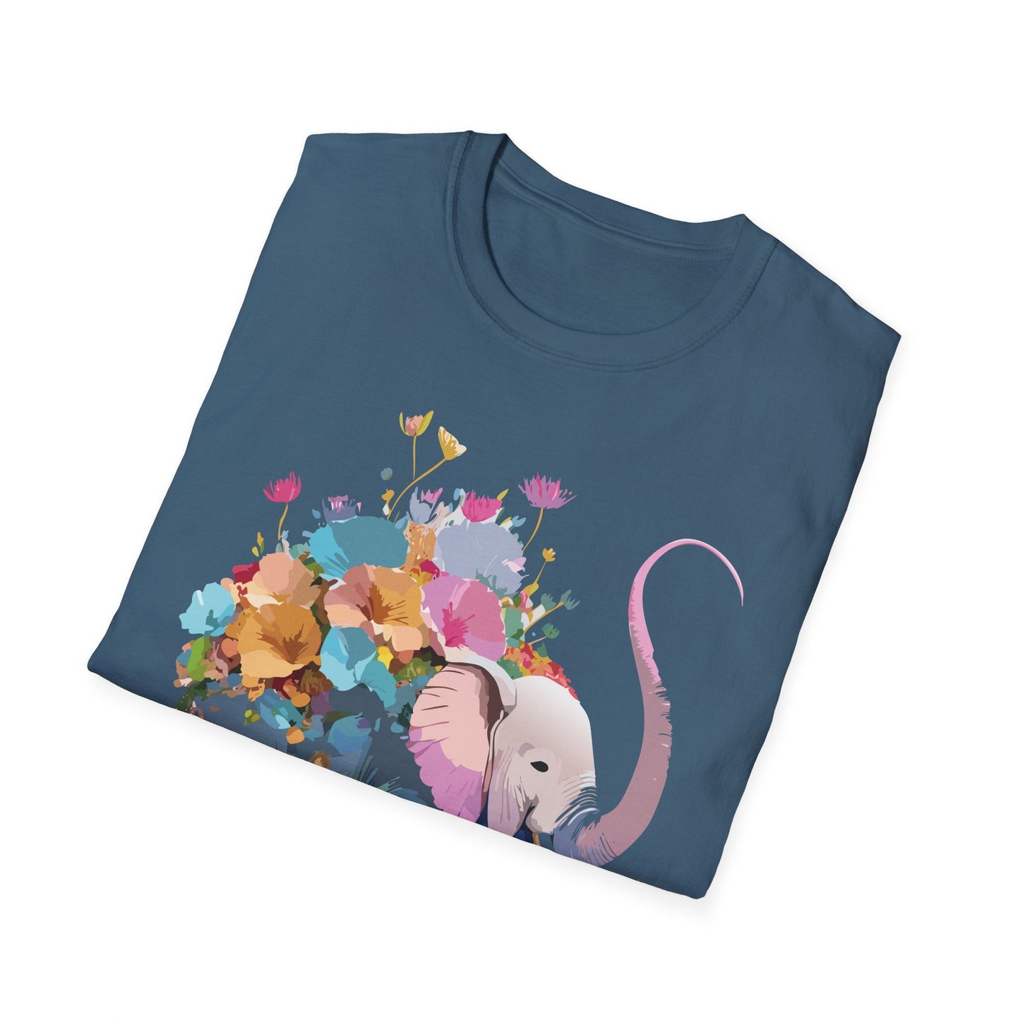 Elephant T Shirt Unisex Softstyle Cotton Tee With Animated Elephant Design Premium Comfort