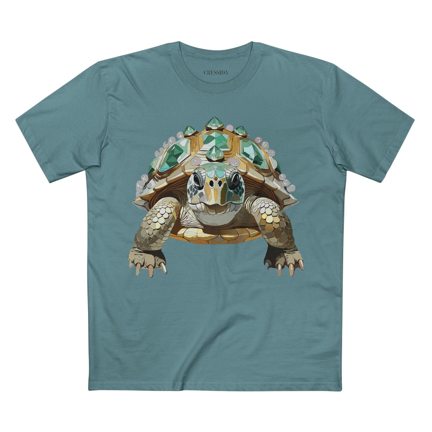 Turtle Graphic Unisex 100 Cotton Tee With Unique Animal Golden Medallion Art Design 29