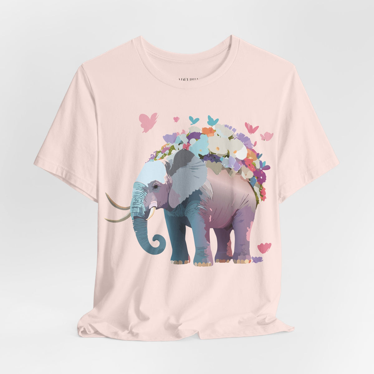 Elephant Graphic Unisex Cotton Bella+Canvas Tee with Art Animal Design d12