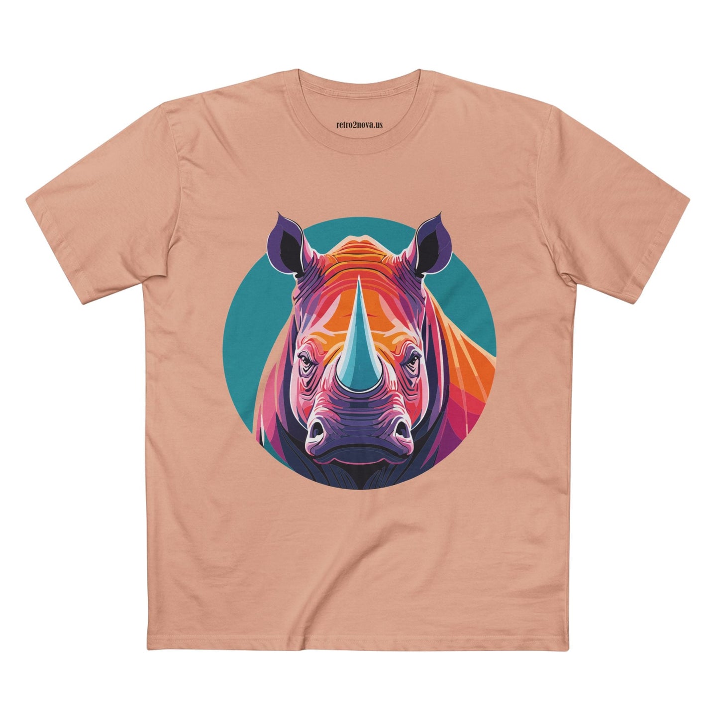 Rhino Animal Shirt Unisex Premium Cotton Tee With Original Art Design From Retro2Nova Art Collection Edition