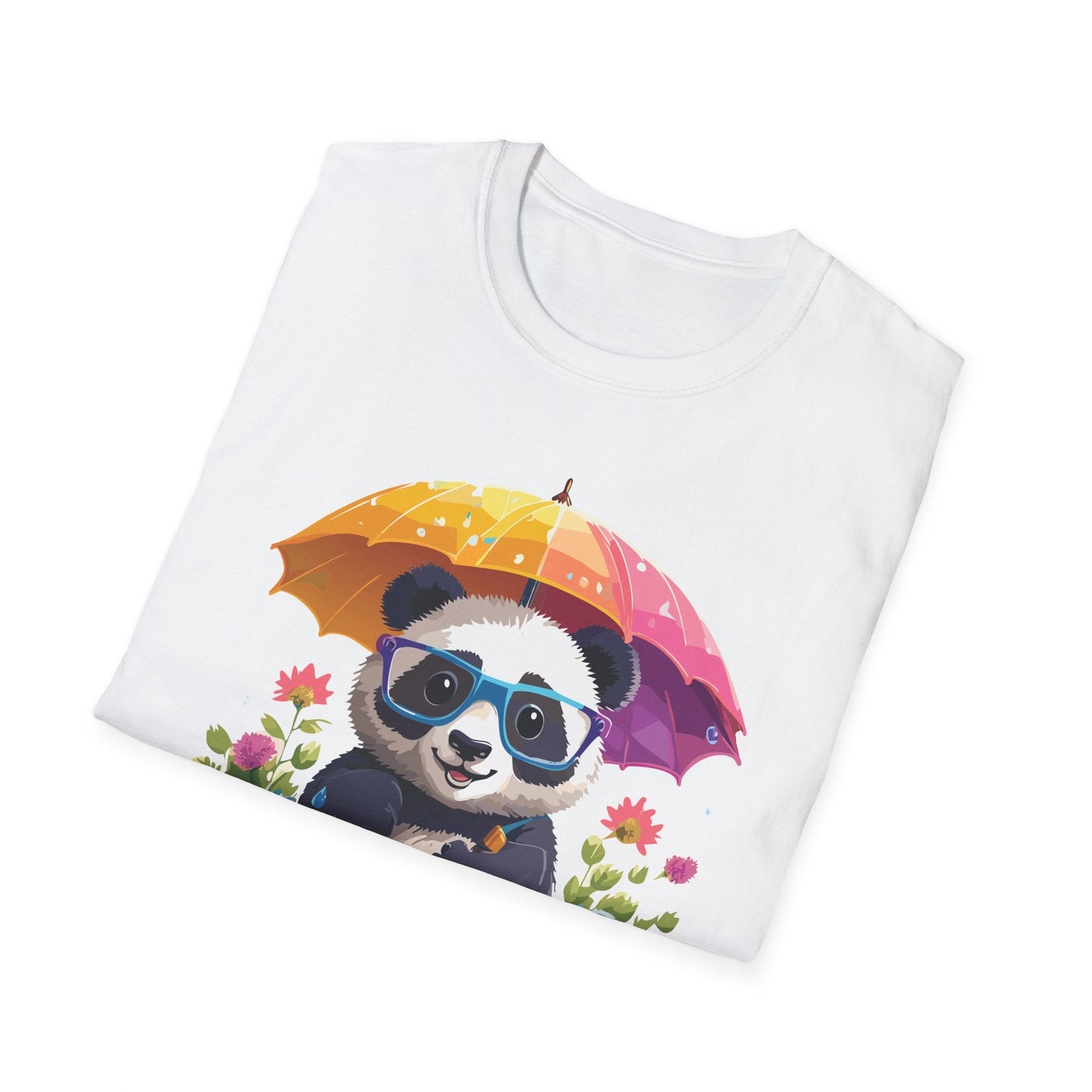 Unisex Panda Shirt Softstyle Tee 100 Percent Ring Spun Cotton Comfortable Animal Tee
