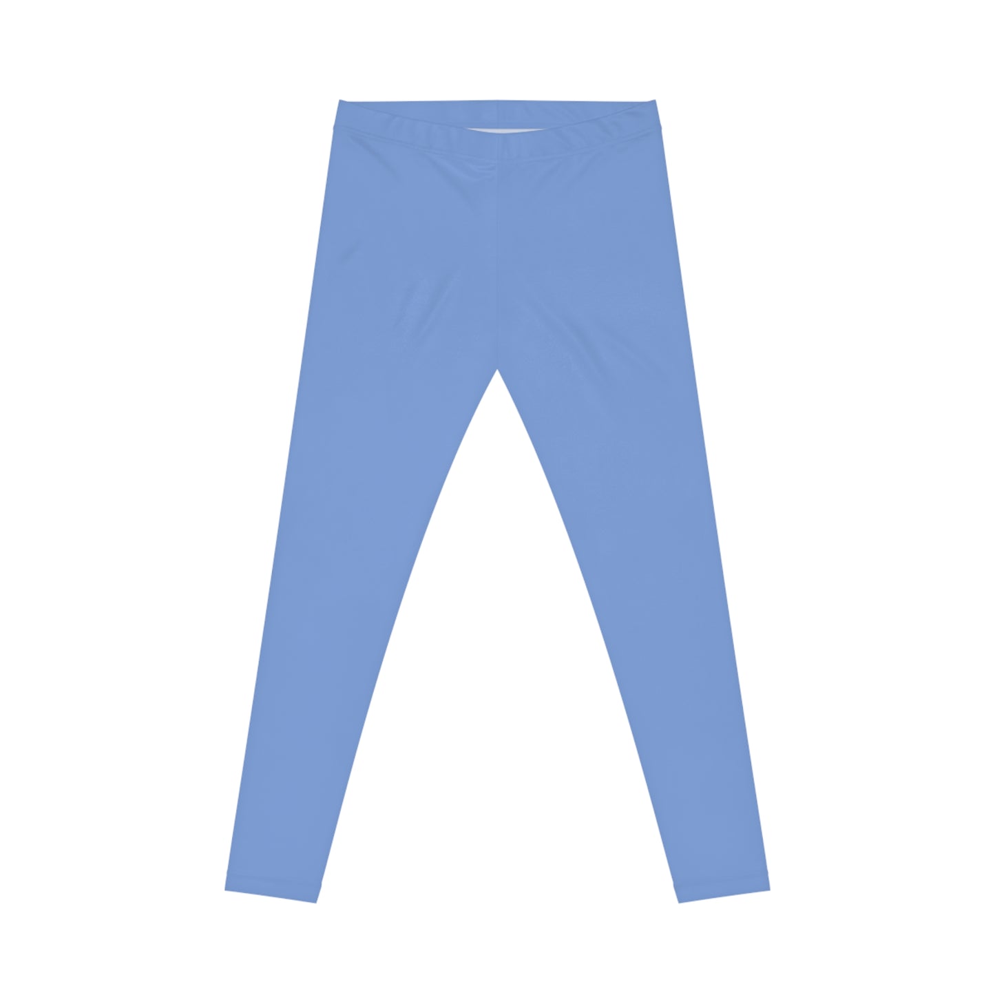 Wisteria Blue Color Women's Poly-Span Casual Leggings XS-2XL