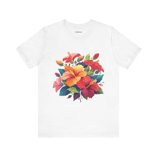 Floral Graphic Unisex Cotton Bella+Canvas Tee with Flowers Design ab7