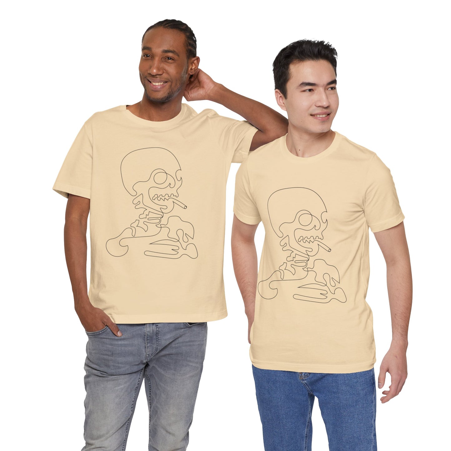 Unisex Cotton Tee Shirt with Skull