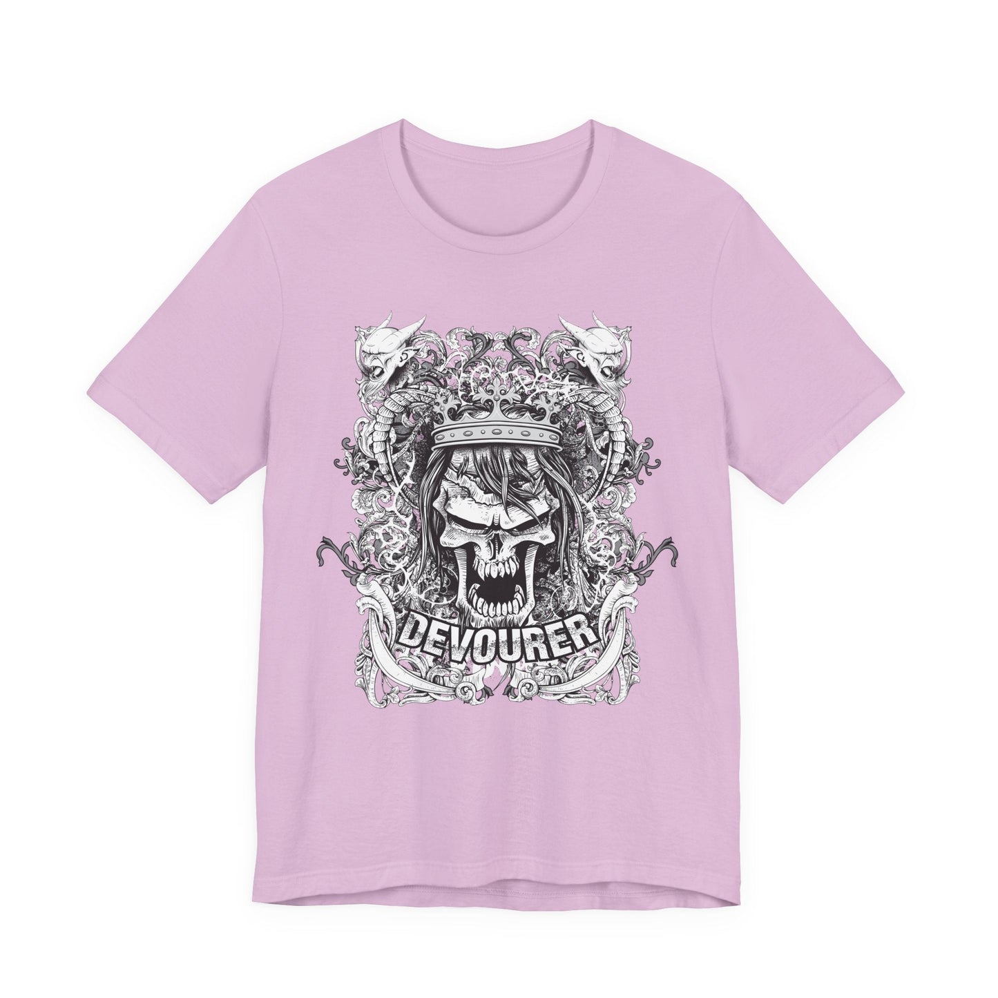 Gothic Skull Illustration Graphic Unisex Cotton T-Shirt r13