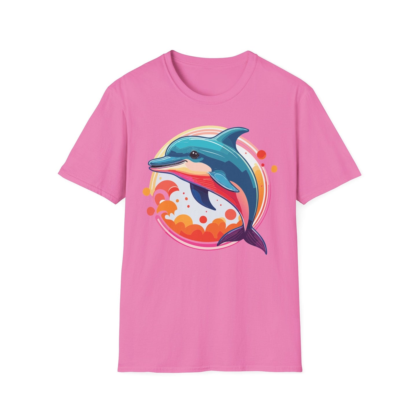 Dolphin Shirt Unisex Softstyle Tee Short Sleeve 100 Percent Ring Spun Cotton Gildan 64000