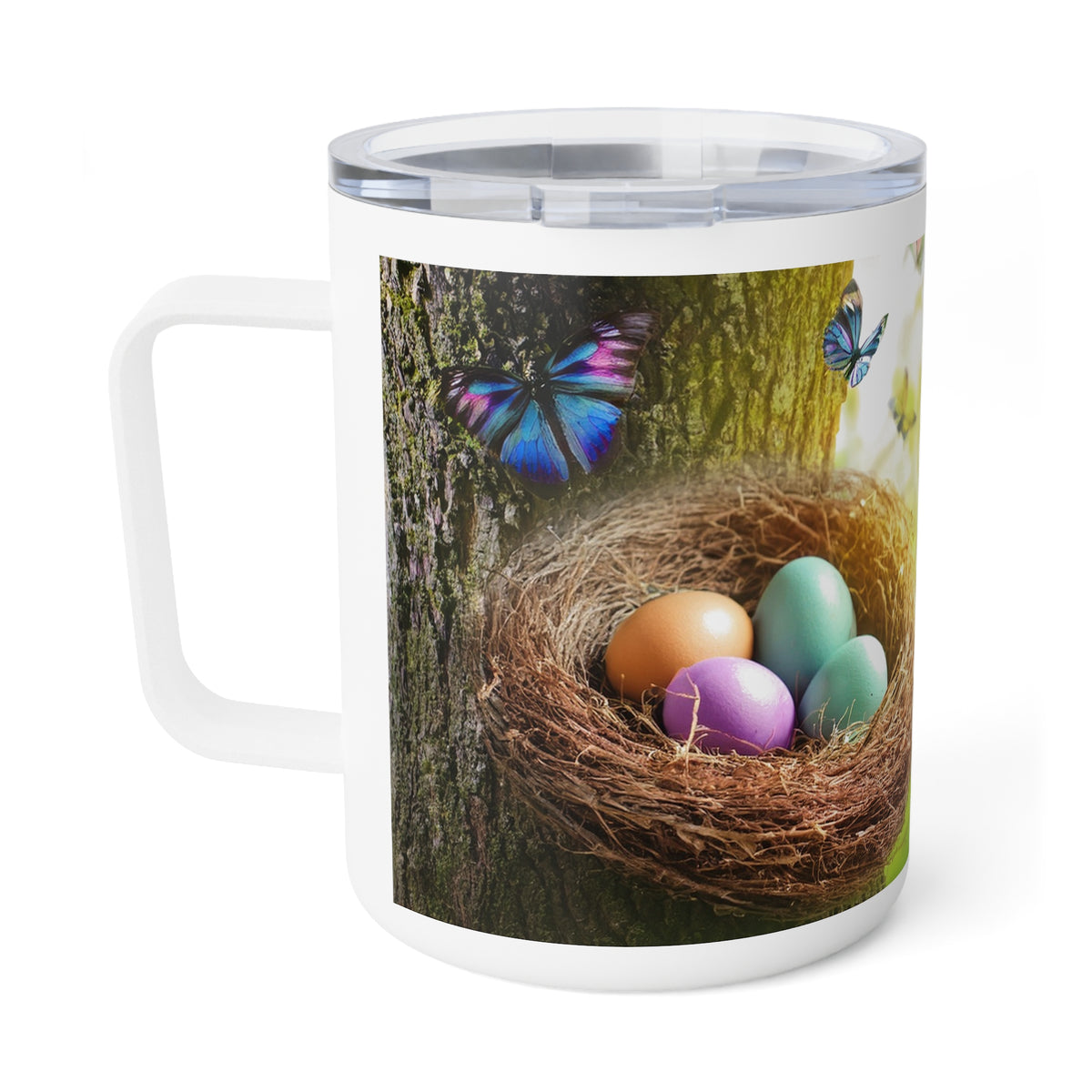 7 Art Design Insulated Coffee Mug Clear Lid 10oz Insulated Coffee Mug 10oz