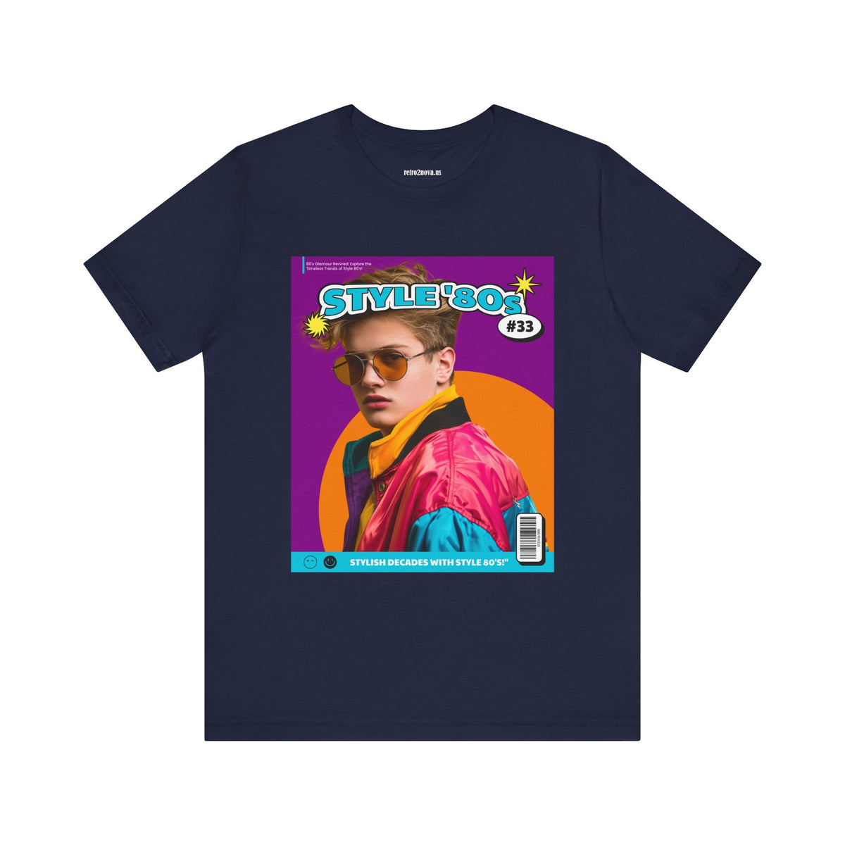 Magazine Cover Graphic Unisex Cotton Bella+Canvas Tee with Retro Poster Design ab112