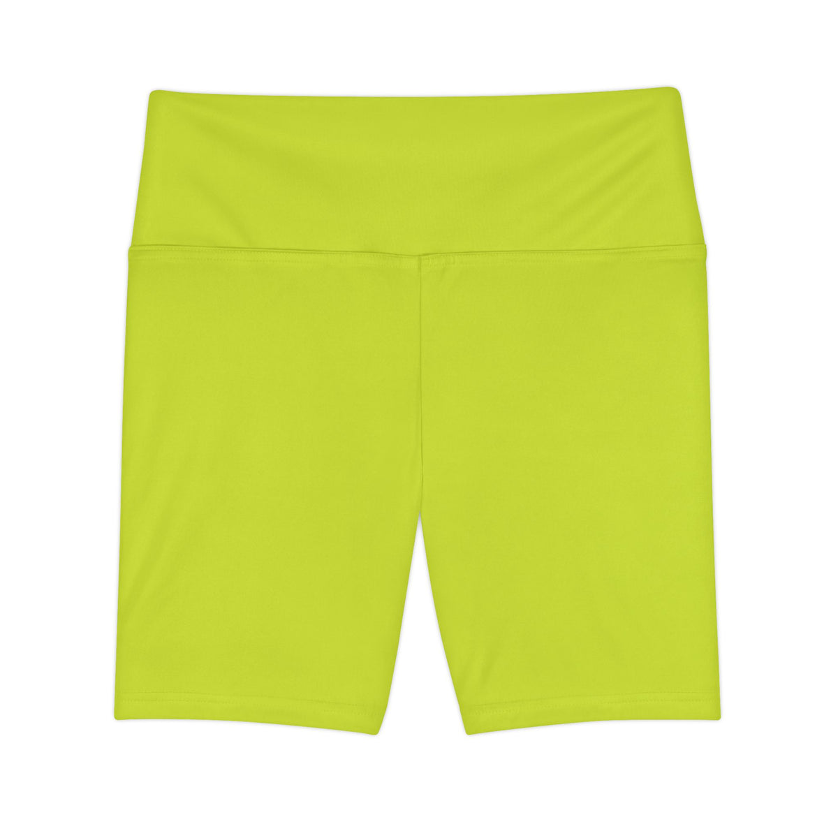 Bright Lime High-Waist Women's Workout Shorts — Neon Lime Biker Activewear