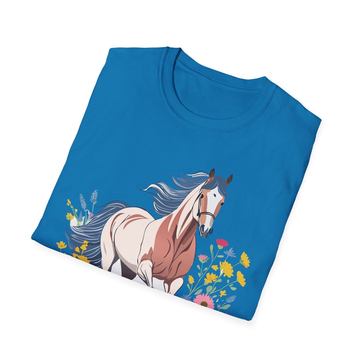 Unisex Horse Tee Softstyle Cotton Shirt With Animals Design Graphic