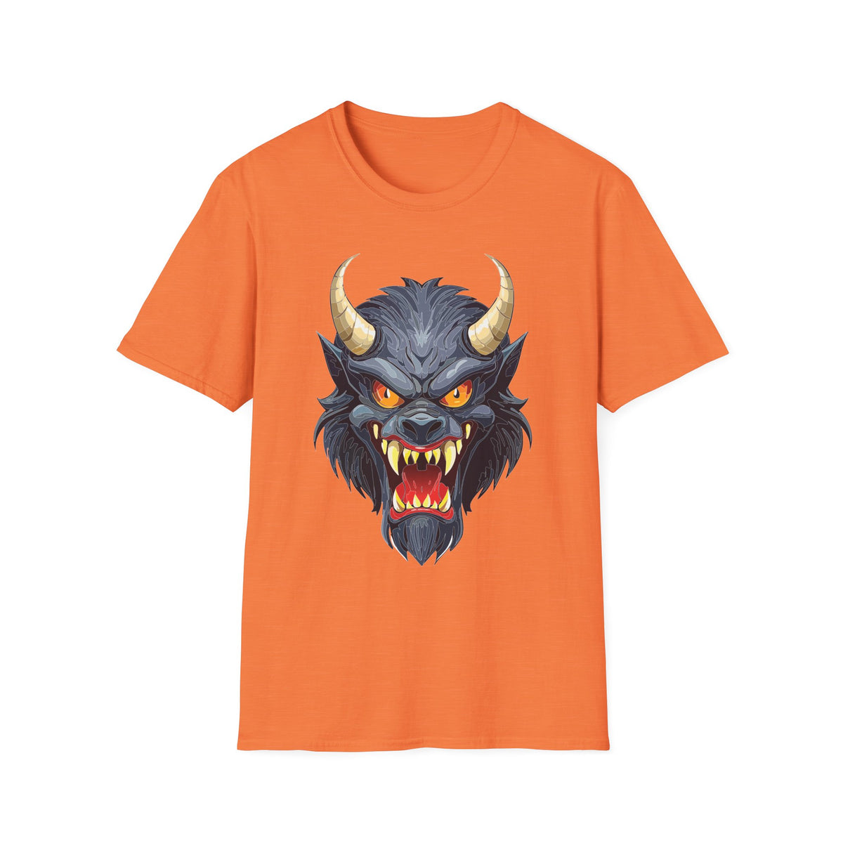 Demonic Wolf Monster Graphic T-Shirt Cartoon Graphic Tee Unisex 100 Cotton Gildan T-Shirt