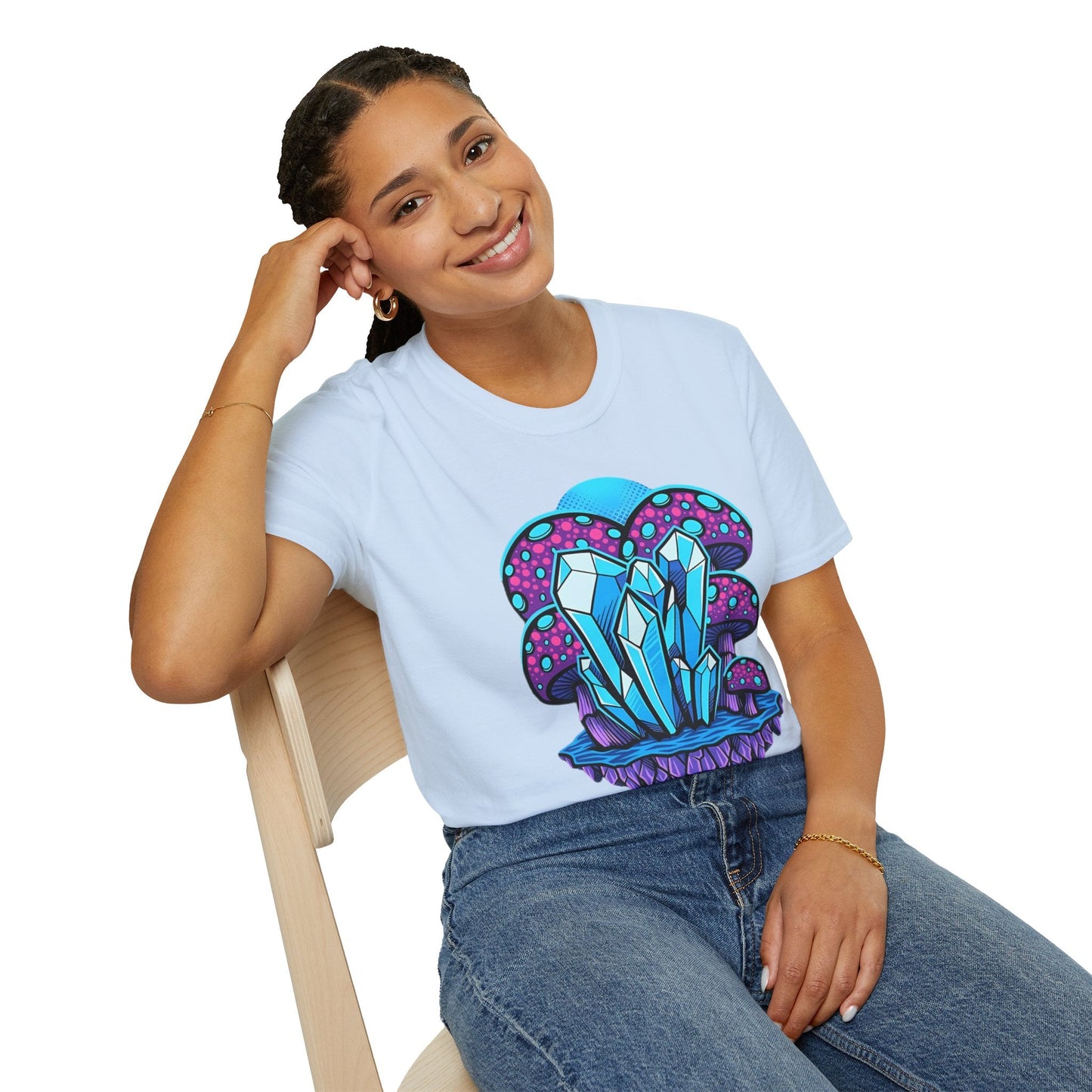 Mashroom Tee Shirt Softstyle Gildan 64000 100 Percent Ring Spun Cotton Breathable Funny Fungus