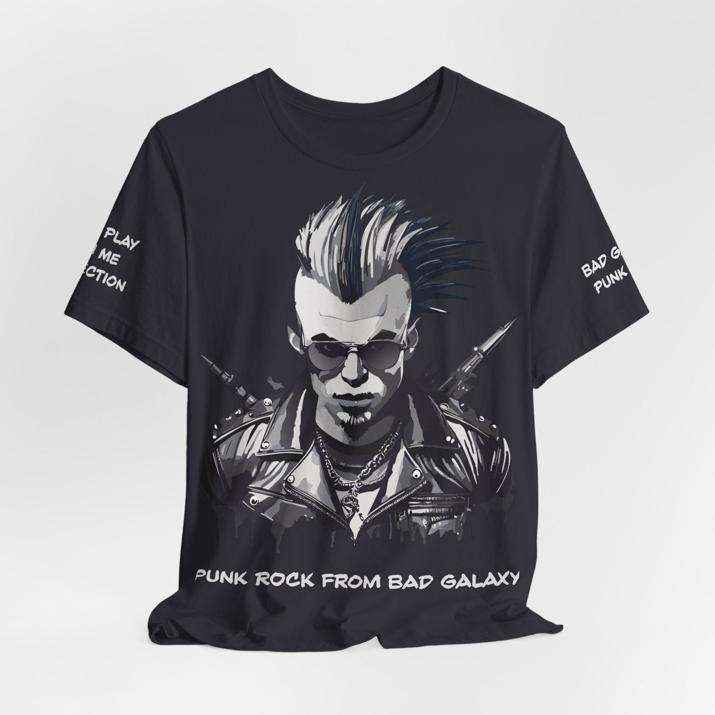 Punk Rock Tee Shirt 100 Percent Cotton Made To Order From Bad Galaxy Eco Friendly Inks USA