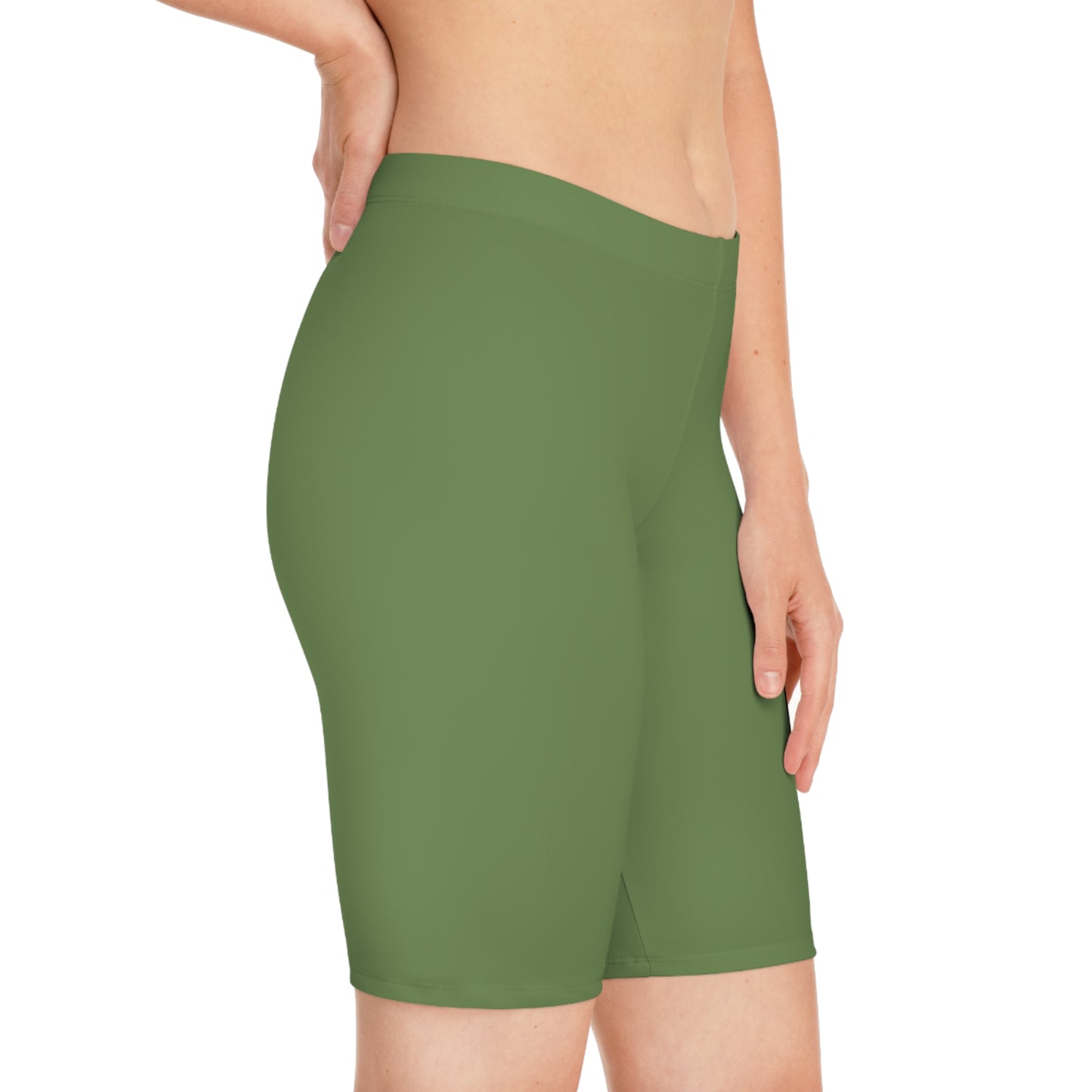 Green Color Biker Shorts, Green Biker Shorts