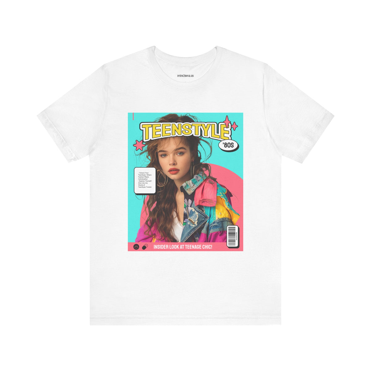 Magazine Cover Graphic Unisex Cotton Bella+Canvas Tee with Retro Poster Design ab114