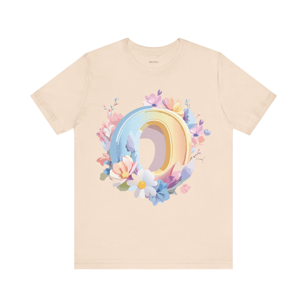 Letter O Graphic Unisex Cotton Bella+Canvas Tee with Art Letter Design