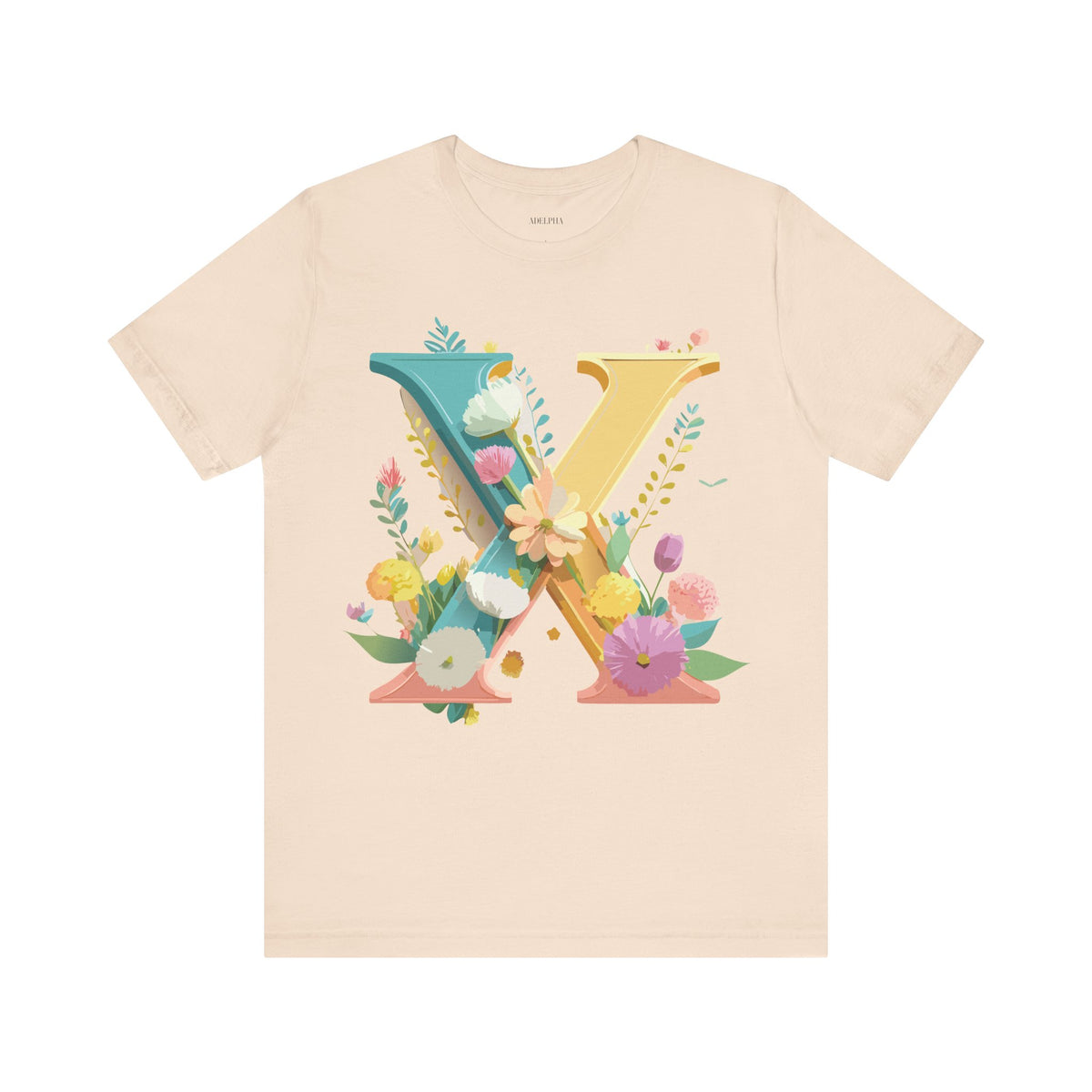 Letter X Graphic Unisex Cotton Bella+Canvas Tee with Art Letter Design