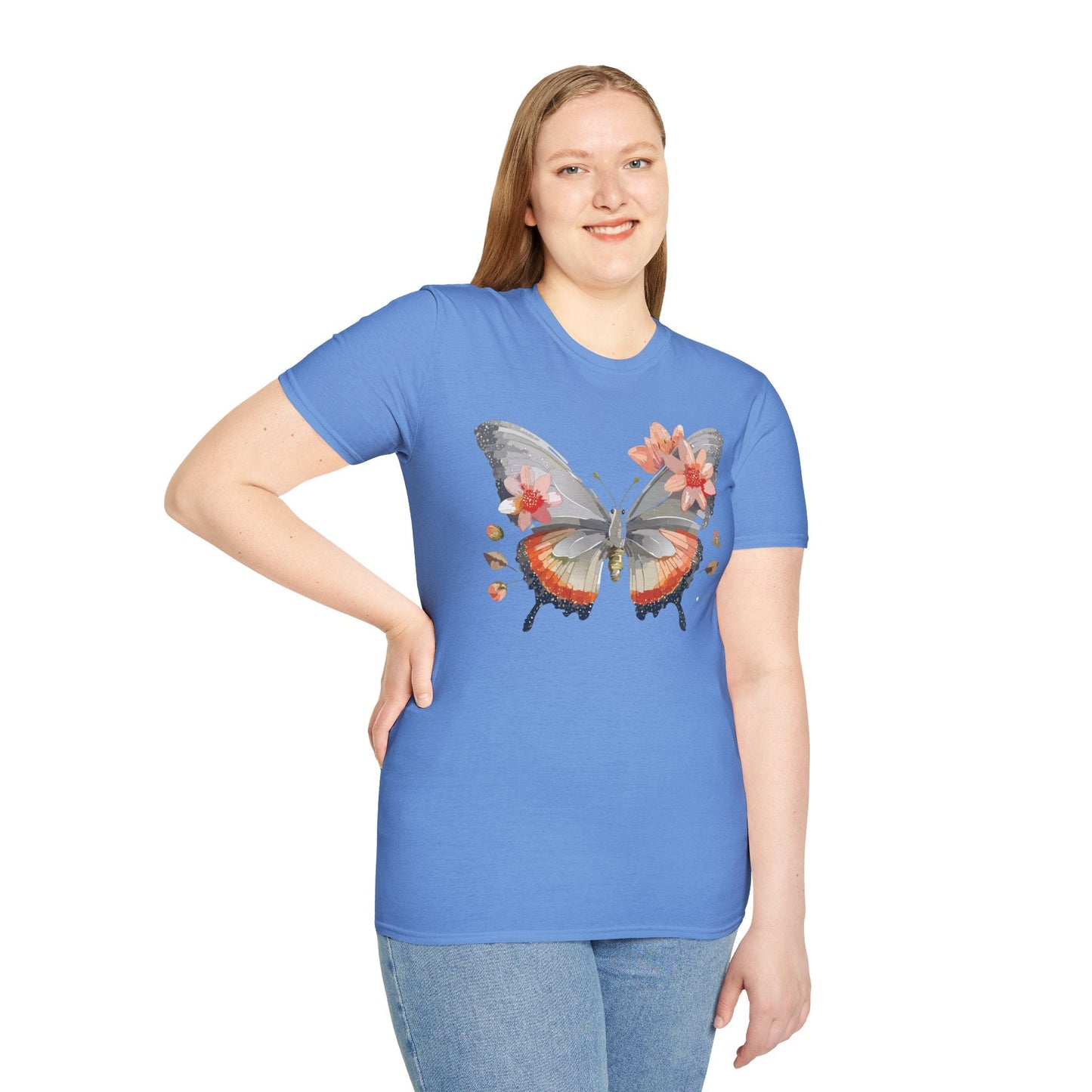 Monarch Butterfly T Shirt Unisex Softstyle Gildan 64000 100 Percent Ring Spun Cotton Tee