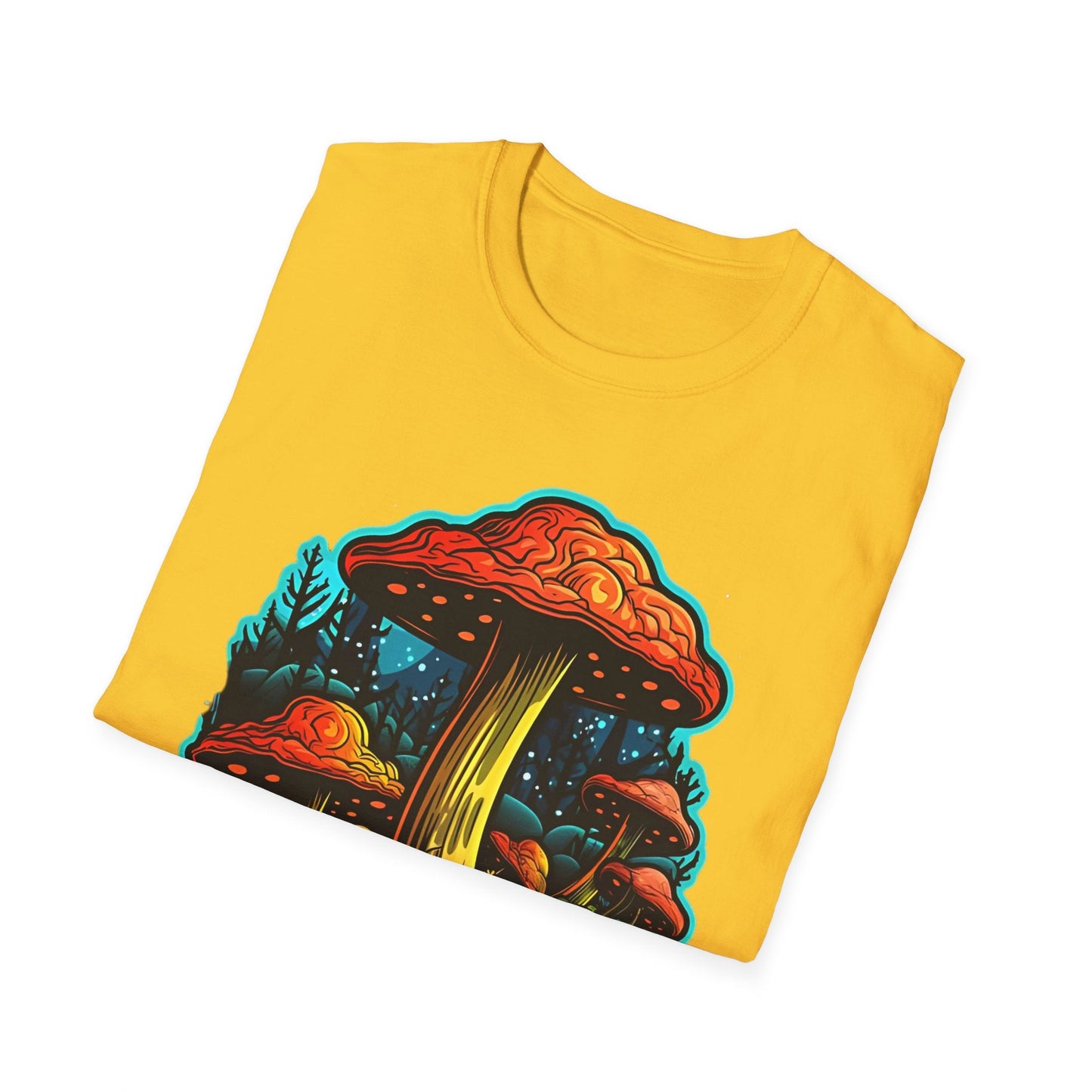 Mashroom Tee Shirt Unisex Softstyle 64000 With Funny Mashroom Fungus Graphic Design