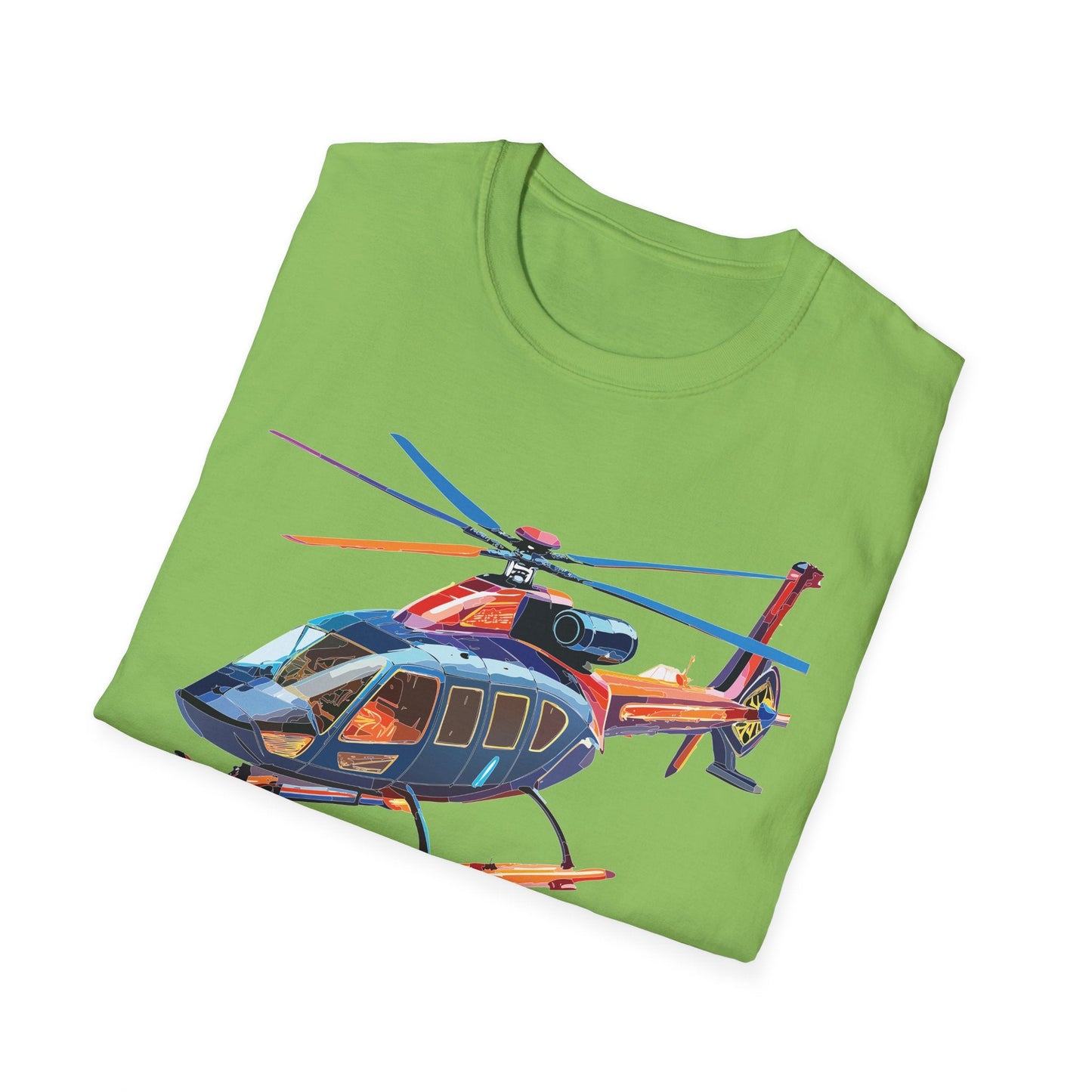 Chopper Helicopter Graphic T Shirt Unisex Softstyle Cotton Short Sleeve Artwork Design