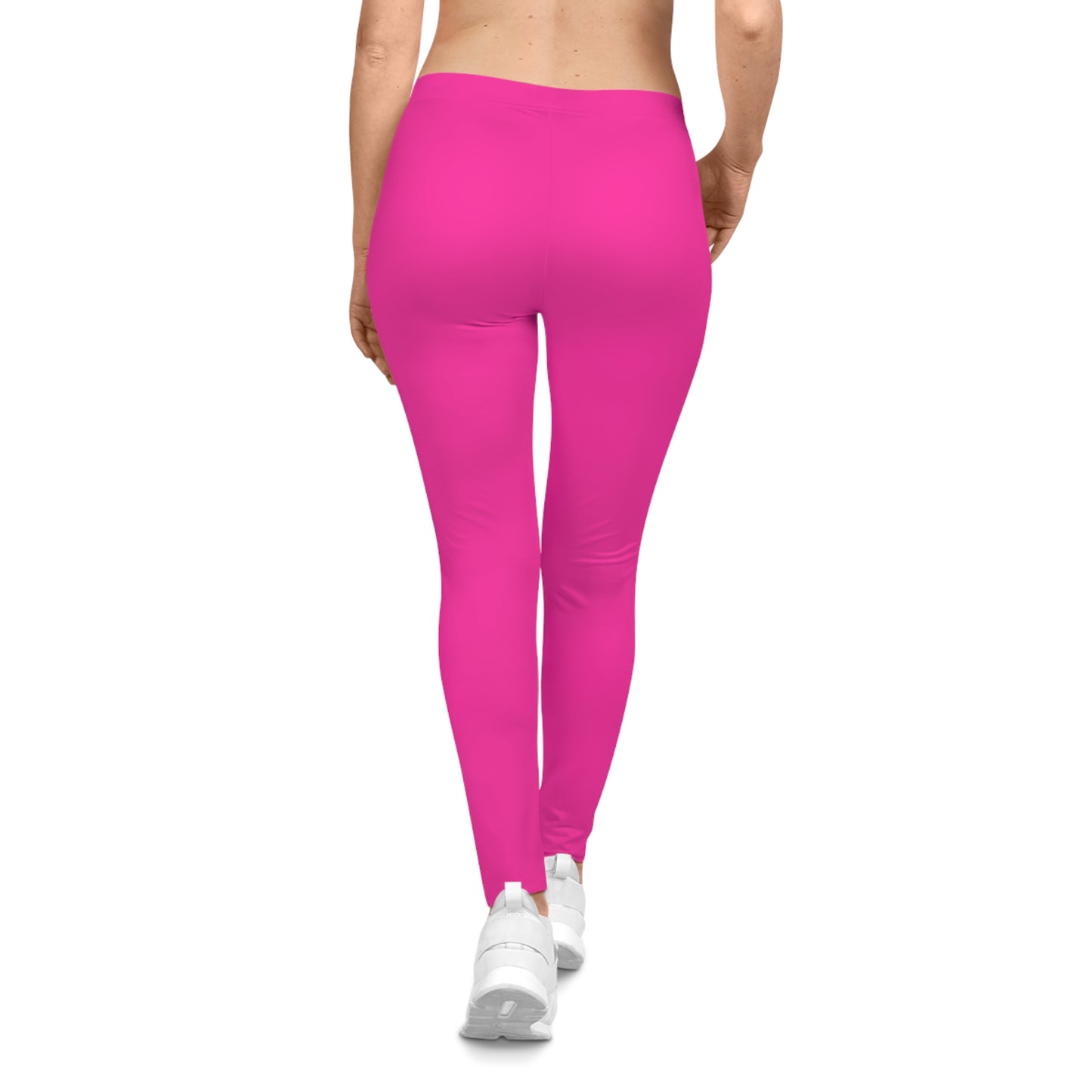 Brilliant Rose Color Women's Poly-Span Casual Leggings XS-2XL