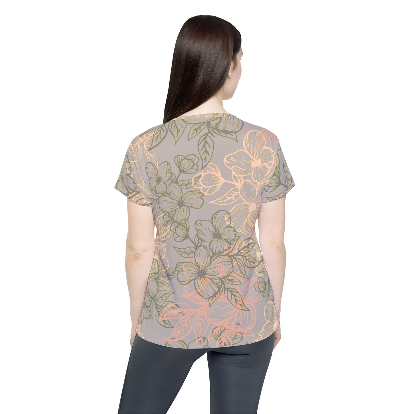 Poly Jersey Tee Shirt with floral prints