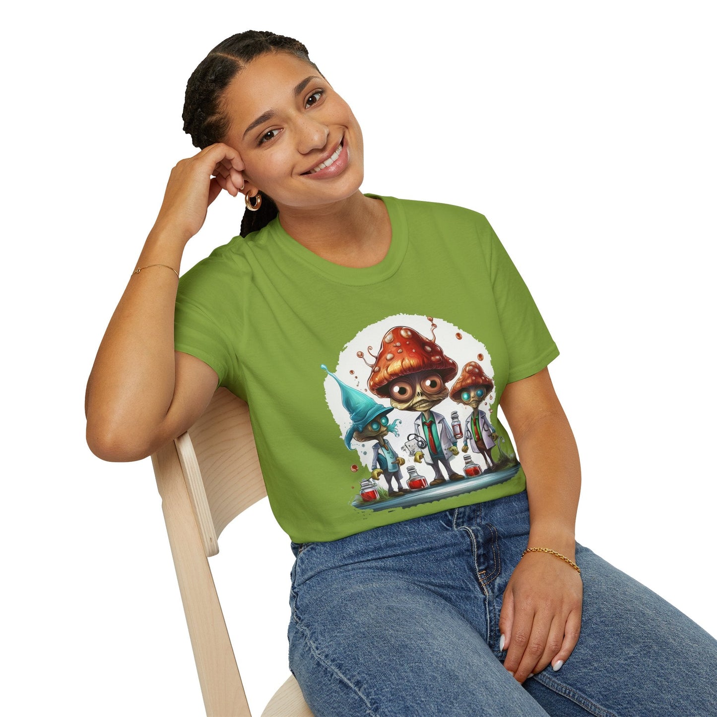 Mashroom Tee Shirt Unisex Funny Mashroom Design Cotton Tee Gildan Softstyle 64000