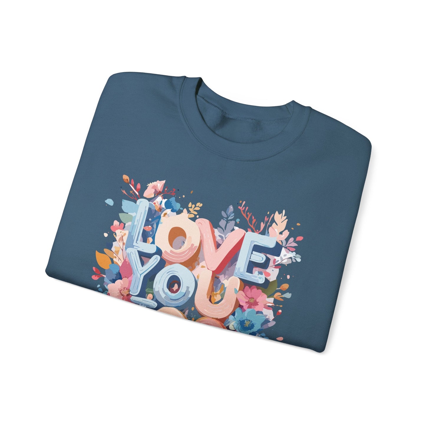 Floral Love Sweatshirt Unisex Valentine Day Crewneck 50 50 Cotton Polyester Cozy Warm Heavy Blend