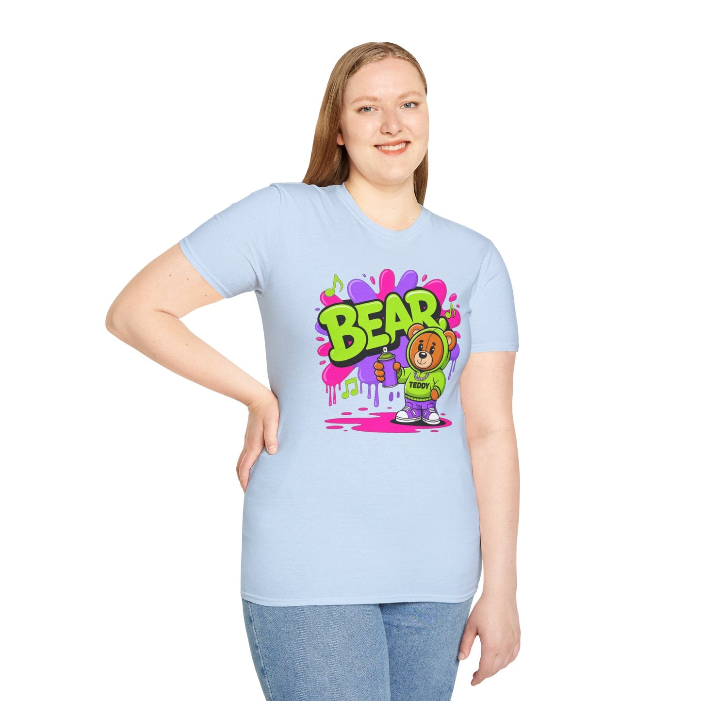 Funny Cartoon Animals T Shirt Unisex Graphic Tee Animation Softstyle Gildan 64000 Ring Spun Cotton