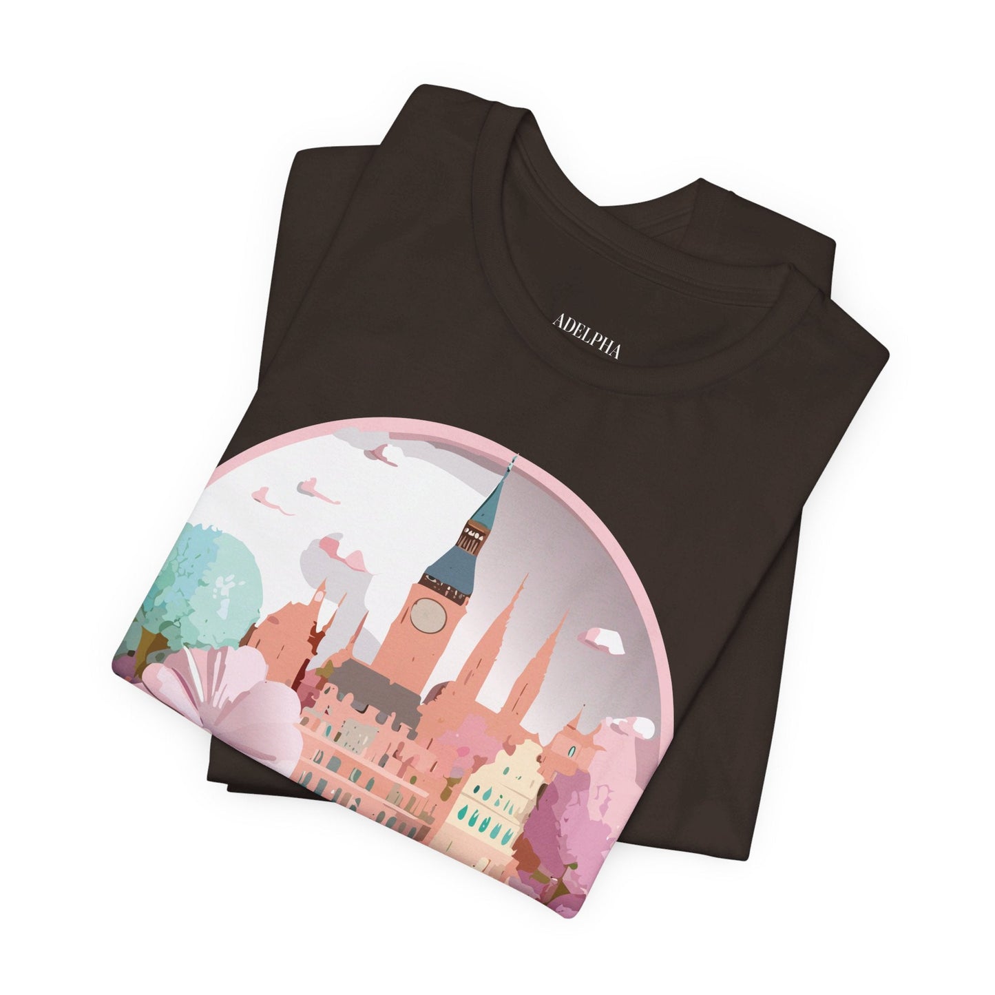 Prague Tourist Graphic Tee by Adelpha Unisex Vintage Style Short Sleeve Shirt Collection