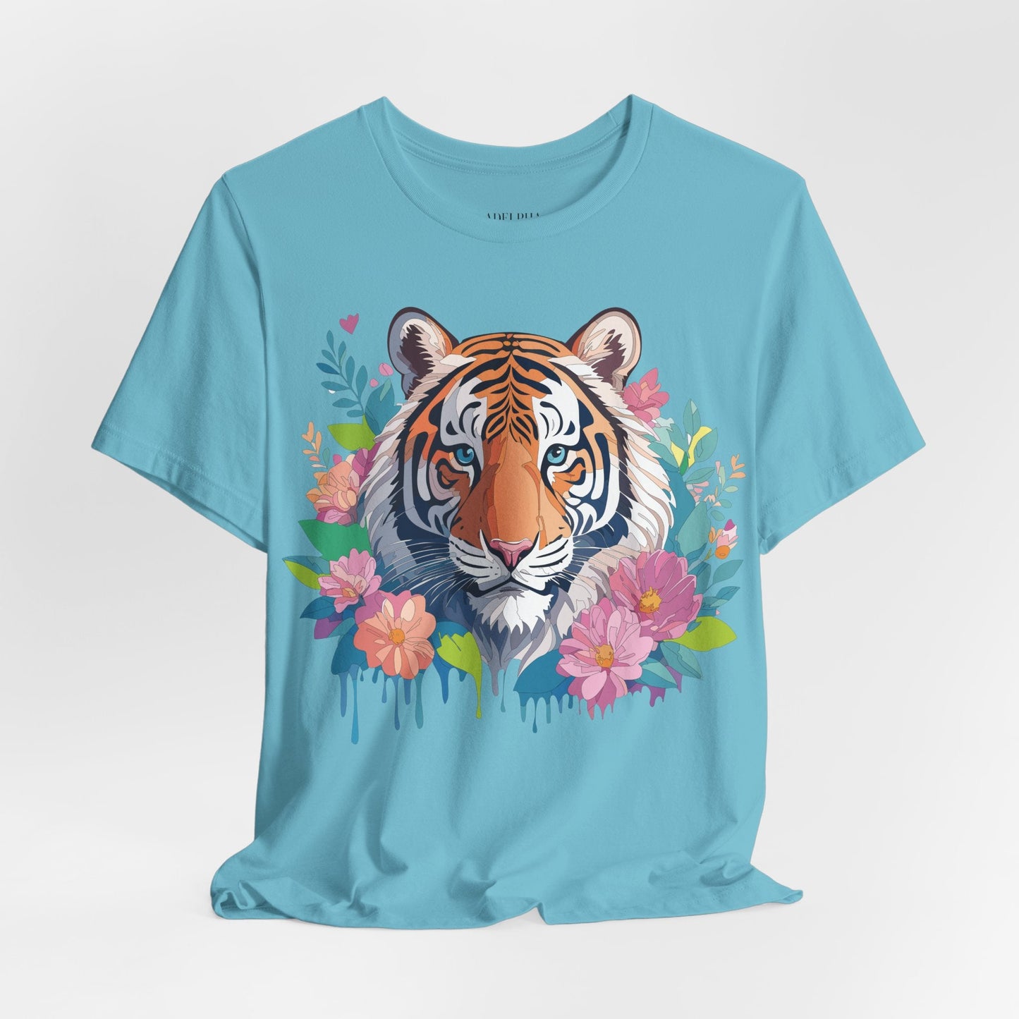 Tiger Graphic Tee Unisex Short Sleeve Shirt By Adelpha Art Design Vintage Inspired