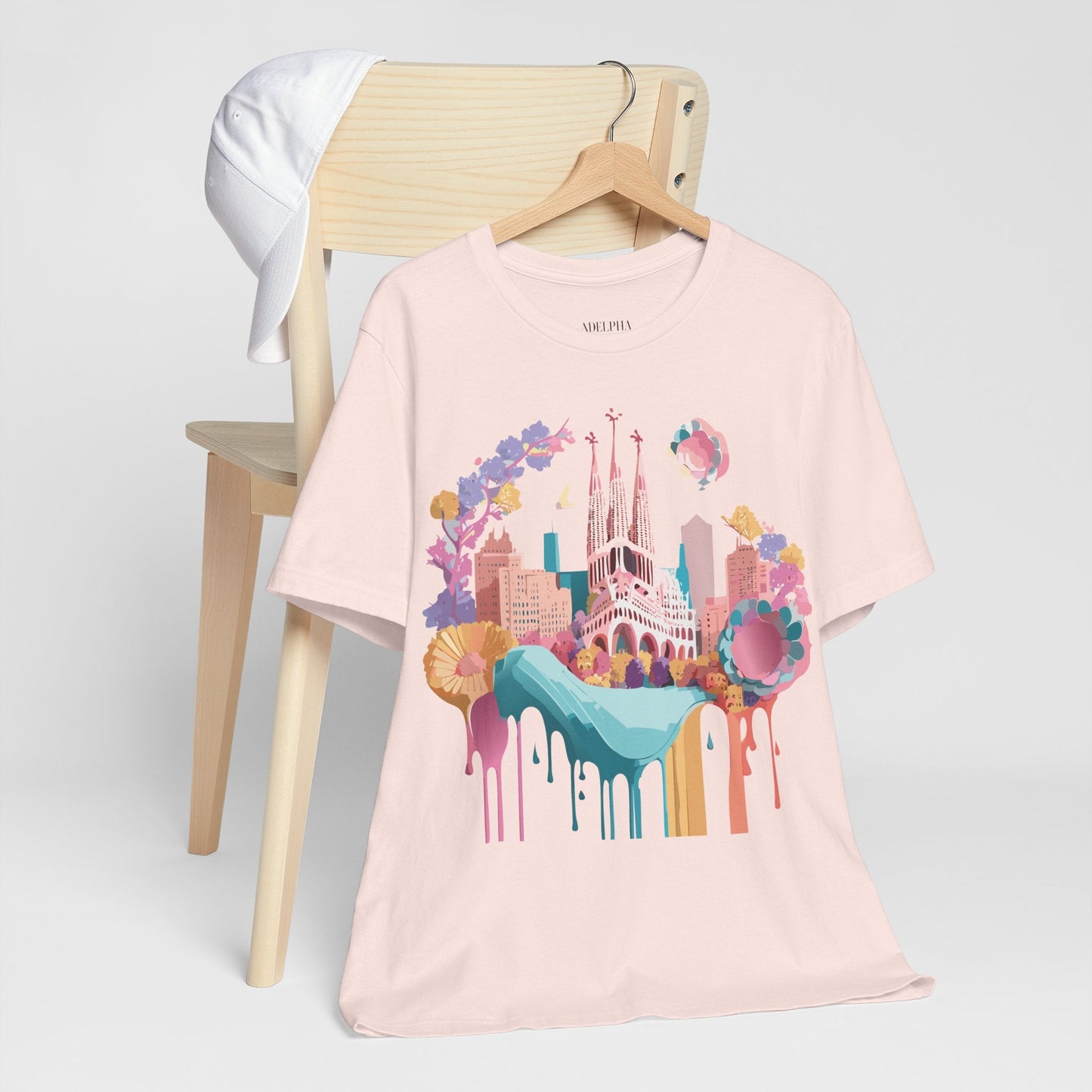 Unisex Graphic Tee Barcelona Design By Adelpha Vintage Artwork Unisex Jersey Short Sleeve Shirt