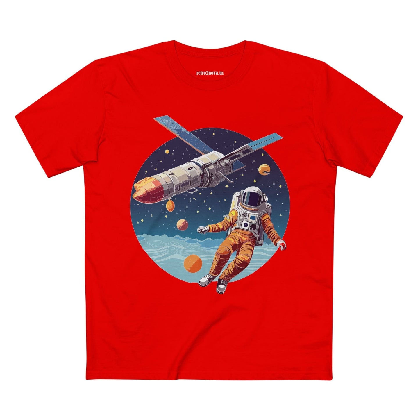 Cosmos Astronaut Shirt Unisex Premium Cotton Art Tee CS 5 Retro2Nova Collection Soft Comfort