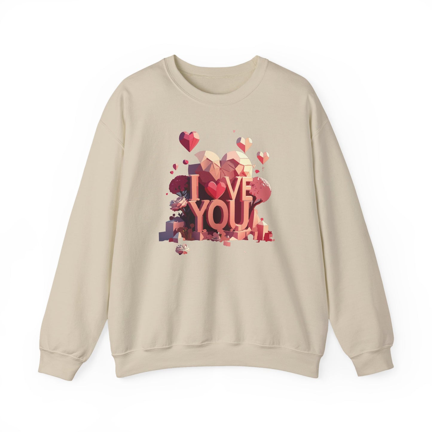 Unisex Big Heart Love Sweatshirt, Love Heart Sweatshirt, Floral Love Sweatshirt, 50/50 Cotton-Poly Valentine's Day Sweatshirt 10