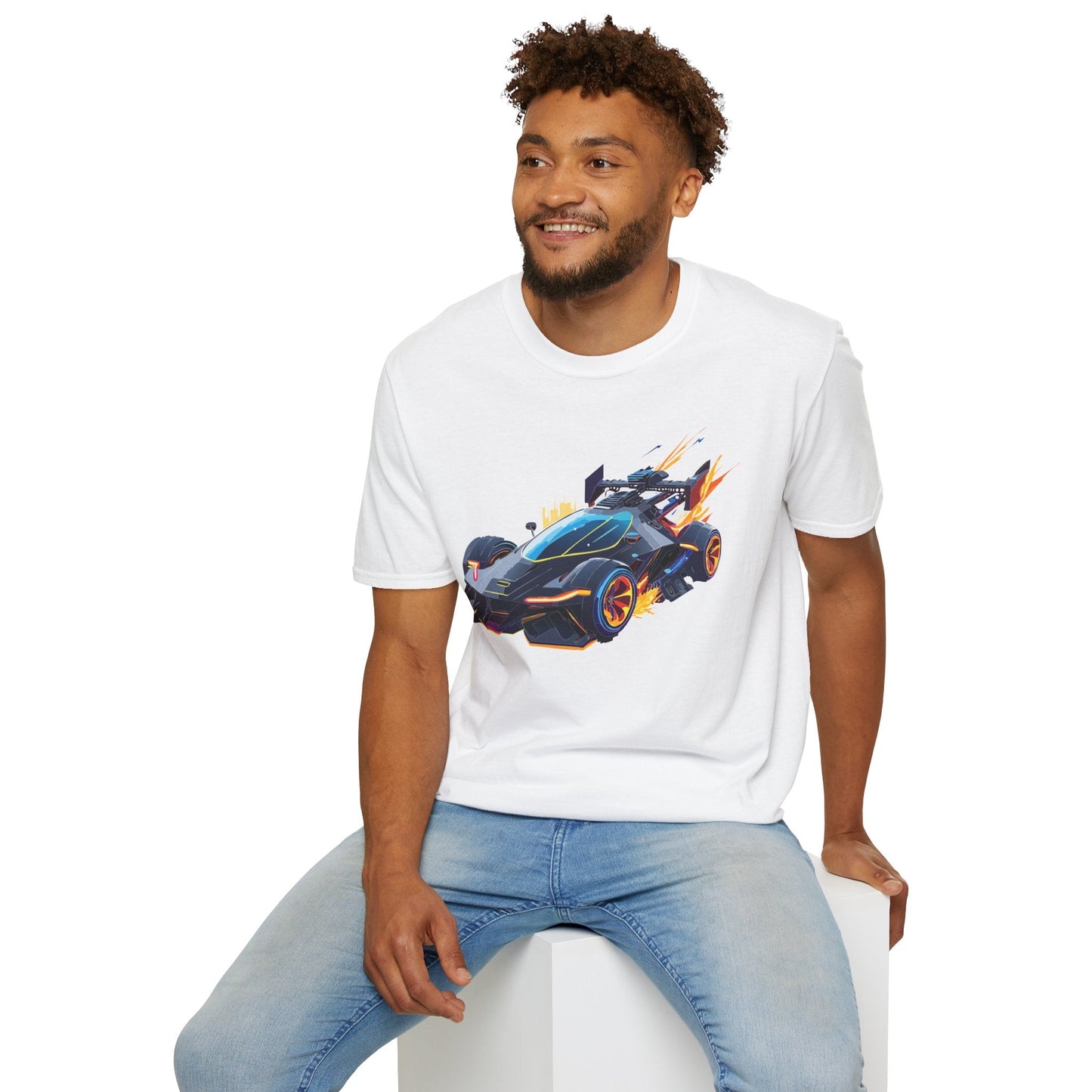 Unisex Car T Shirt With Cars Design Hot Wheels Graphic Tee Gildan Softstyle 64000