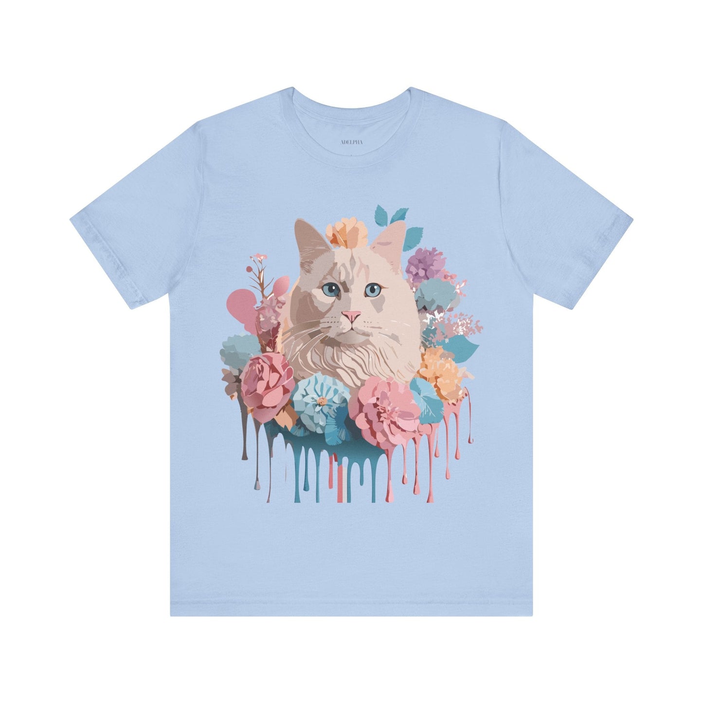 Cat Graphic Tee Unisex Short Sleeve Shirt With Vintage Art Adelpha