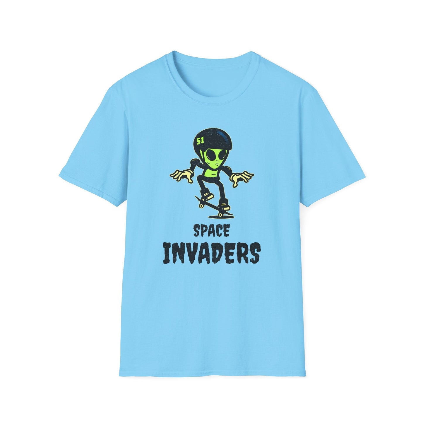 Alien Skateboard Space Invaders Shirt