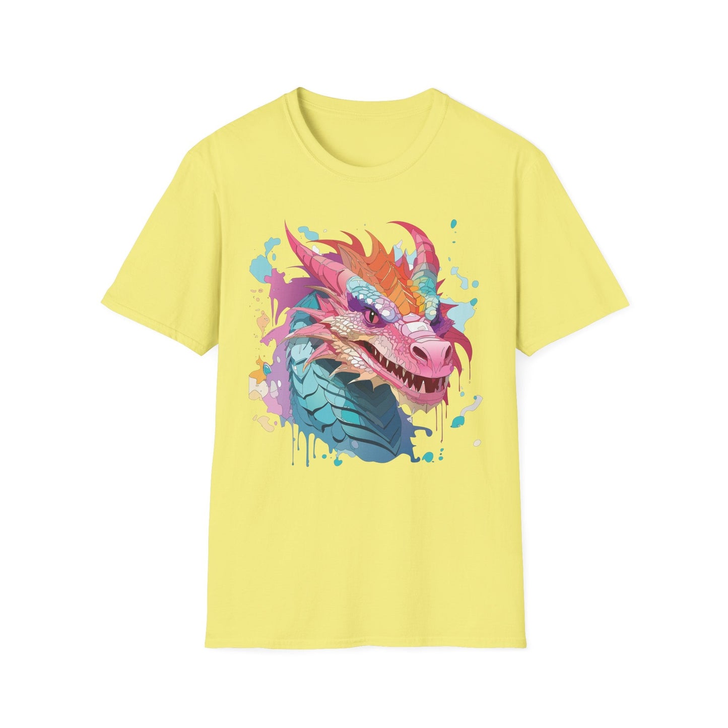 Dragon Graphic Tee Unisex Gildan Softstyle Cotton Shirt With Animal Art Design 64000