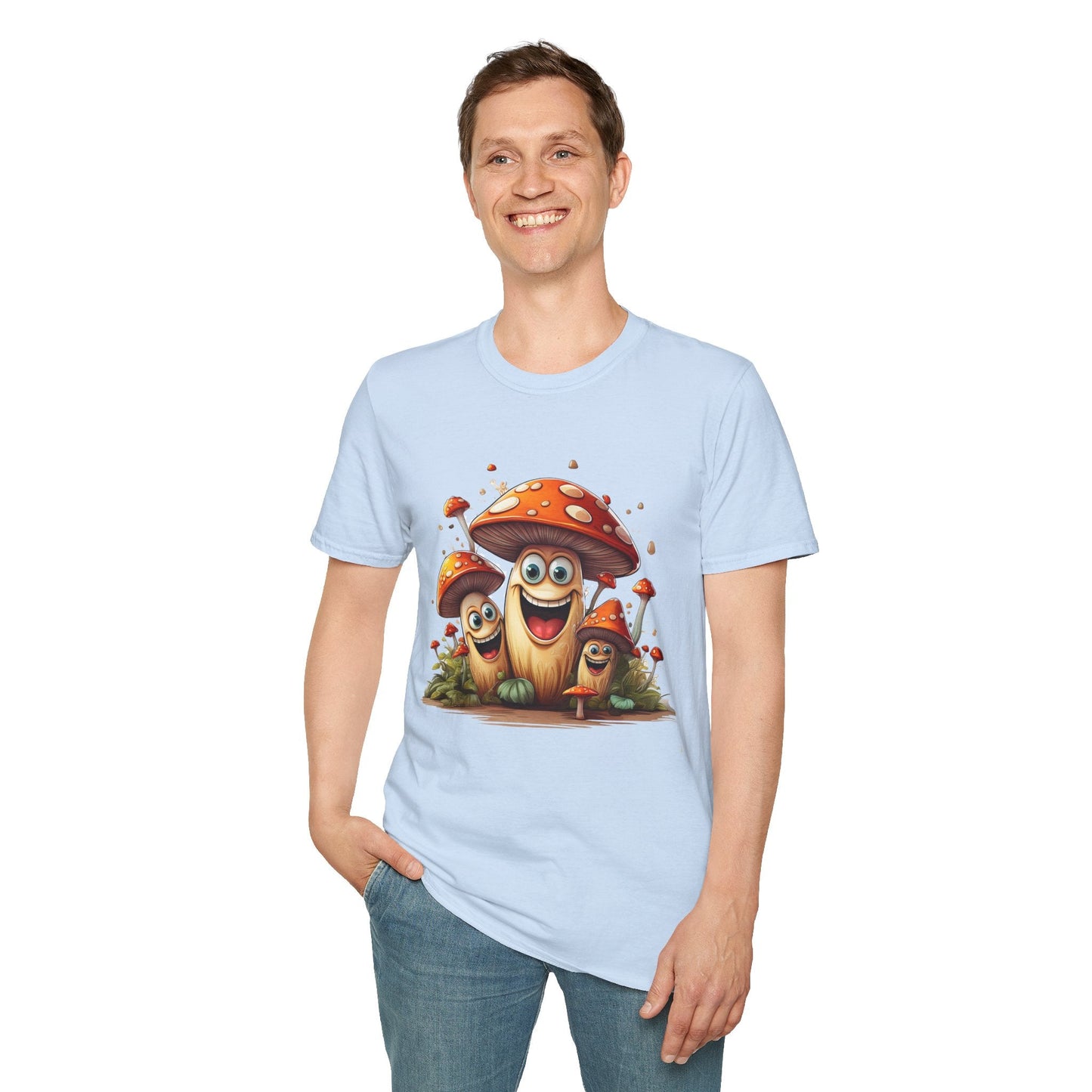 Mashroom Tee Shirt Unisex Funny Mashroom Design Softstyle 100 Percent Cotton Gildan